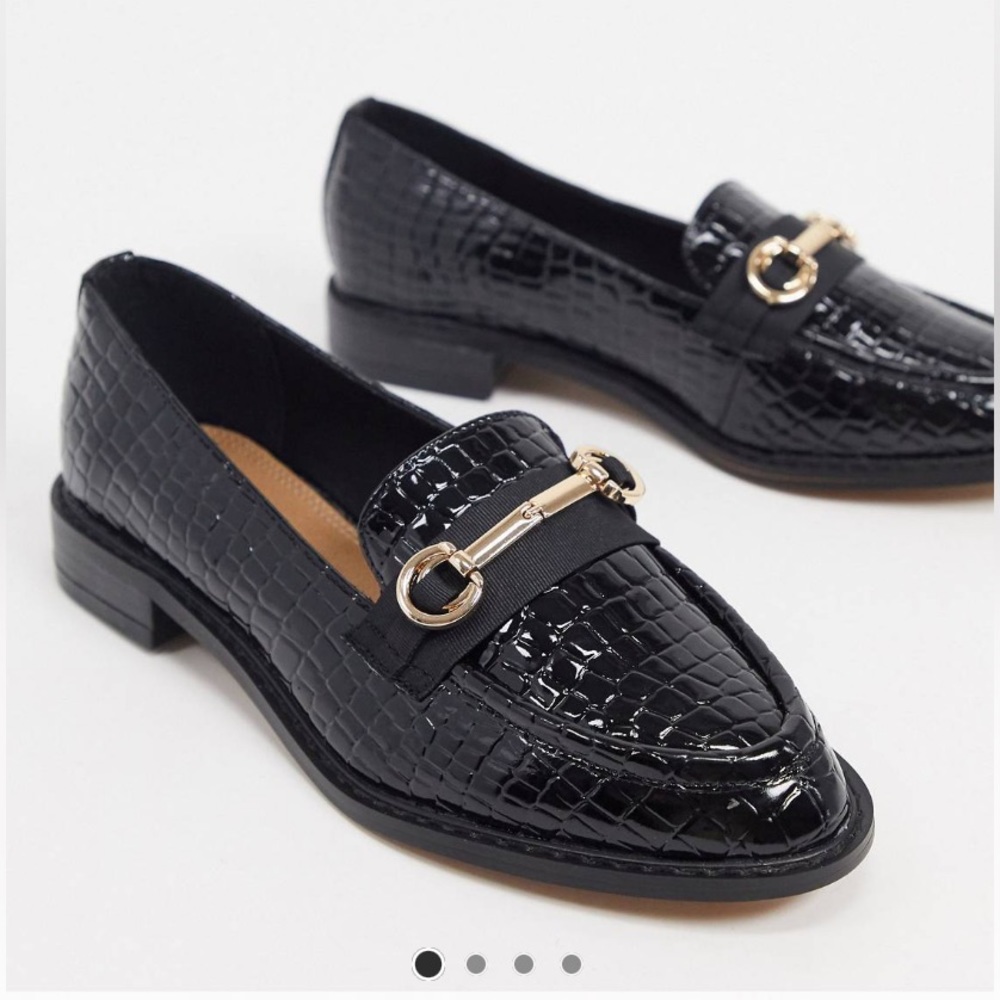 ASOS DESIGN Wide Fit Vapor snaffle loafer in black